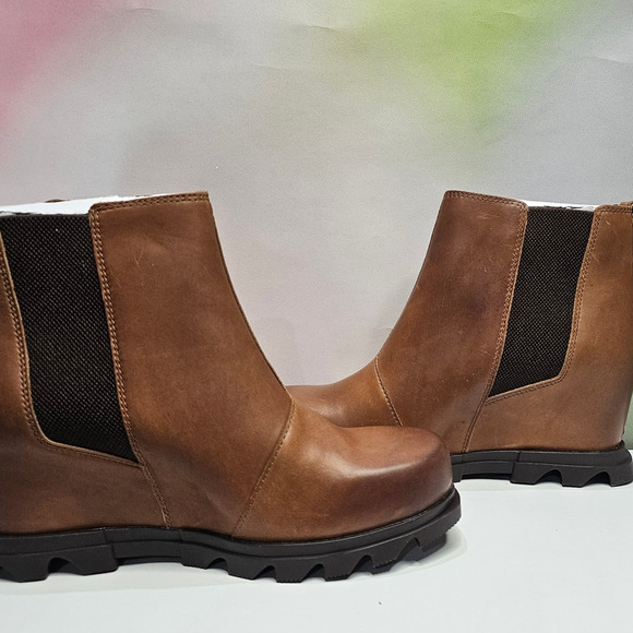 Sorel Women's Joan of Arctic Wedge III Chelsea Size 10.5 Hazelnet BlackBrown NWT - Picture 3 of 8